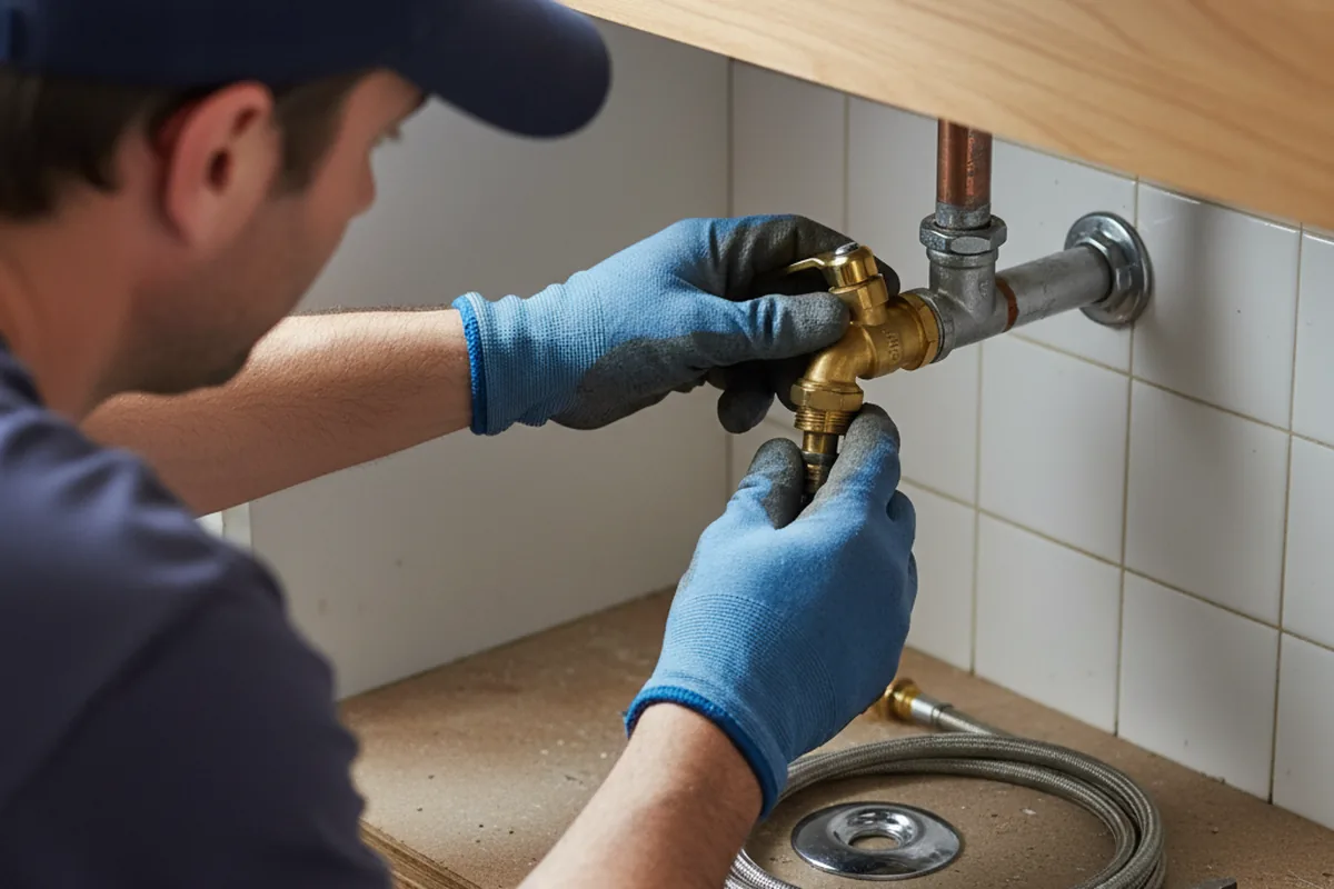 Shutoff valve and fitting work during Emergency Plumbing in Harrah